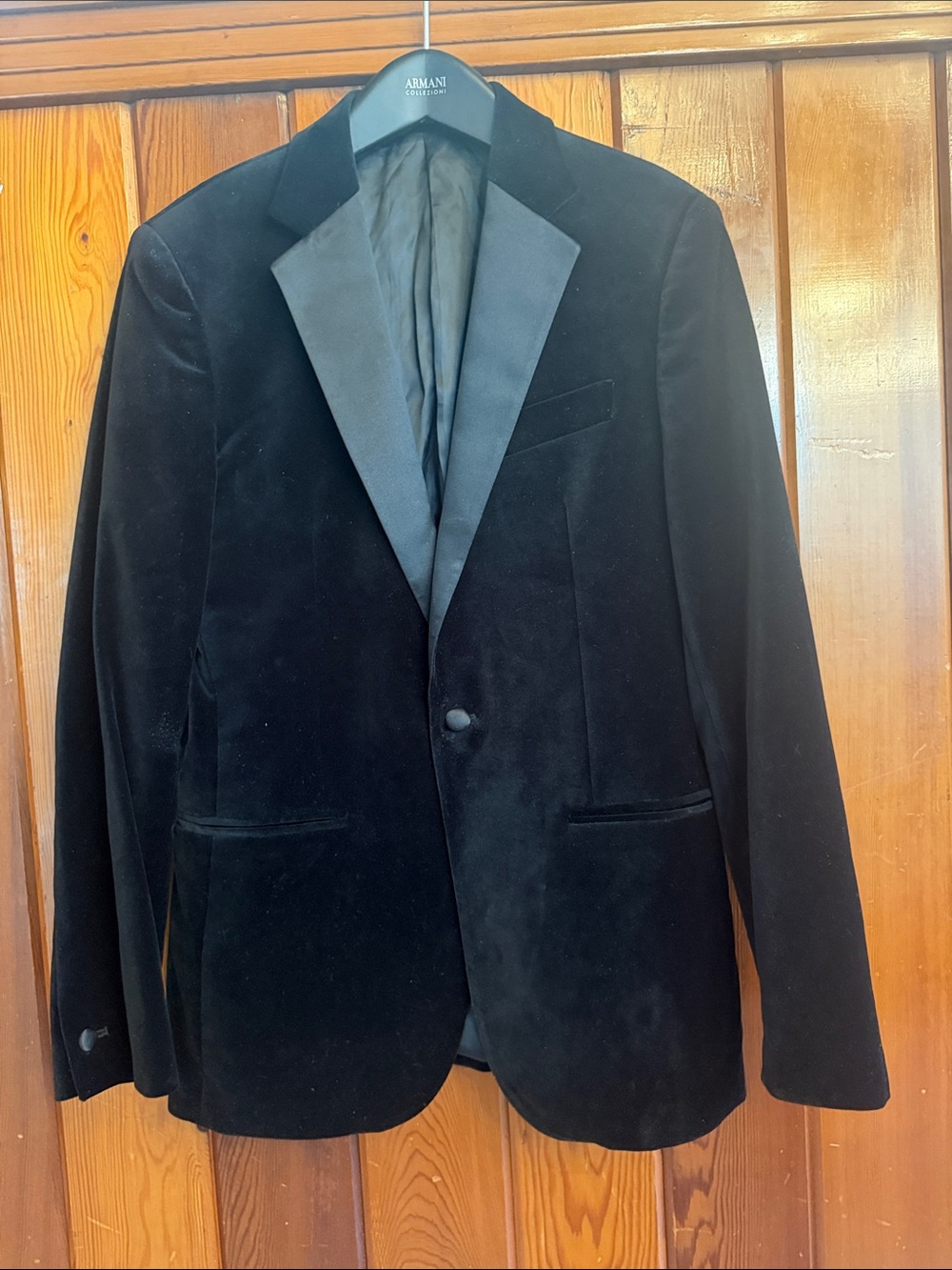 Reiss Black Velvet Single-Button Modern Slim Tuxedo Blazer 38R